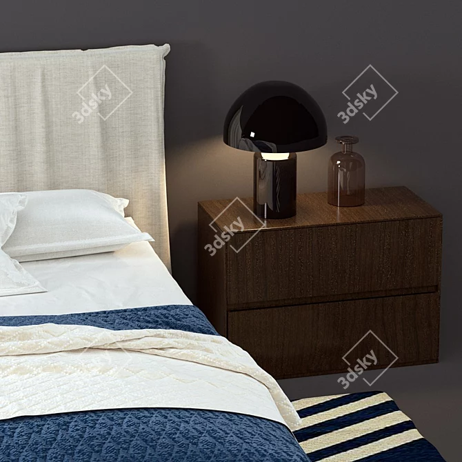 Modern and Chic Bed: Novamobili Twiggy 3D model image 2