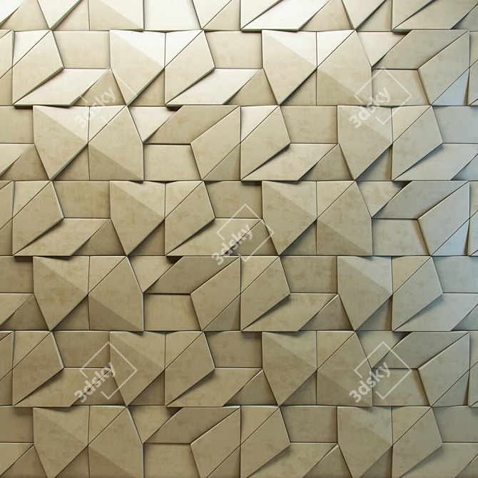 Origami-inspired 3D Wall Panel 3D model image 2