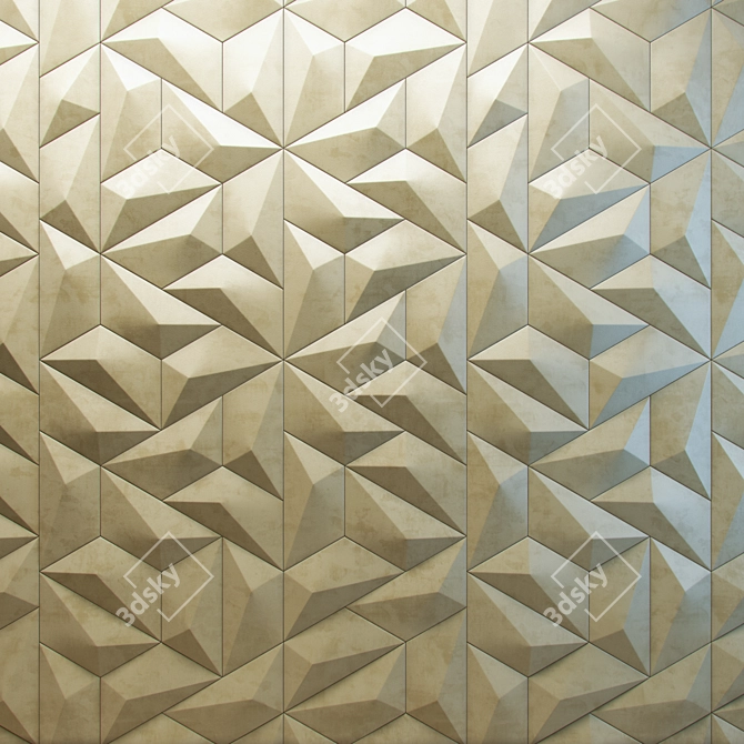 3D Panel Portuguese: Exquisite Wall Finishing 3D model image 2