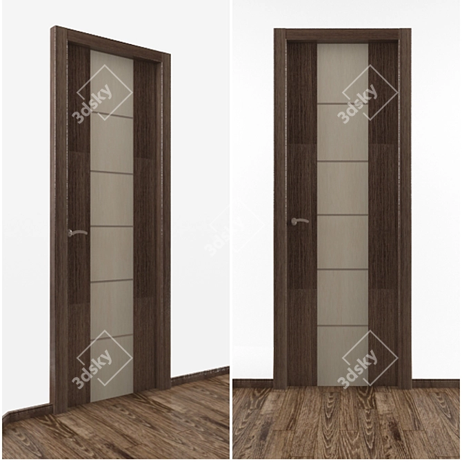 800mm Interior Door with Laminate Flooring 3D model image 1