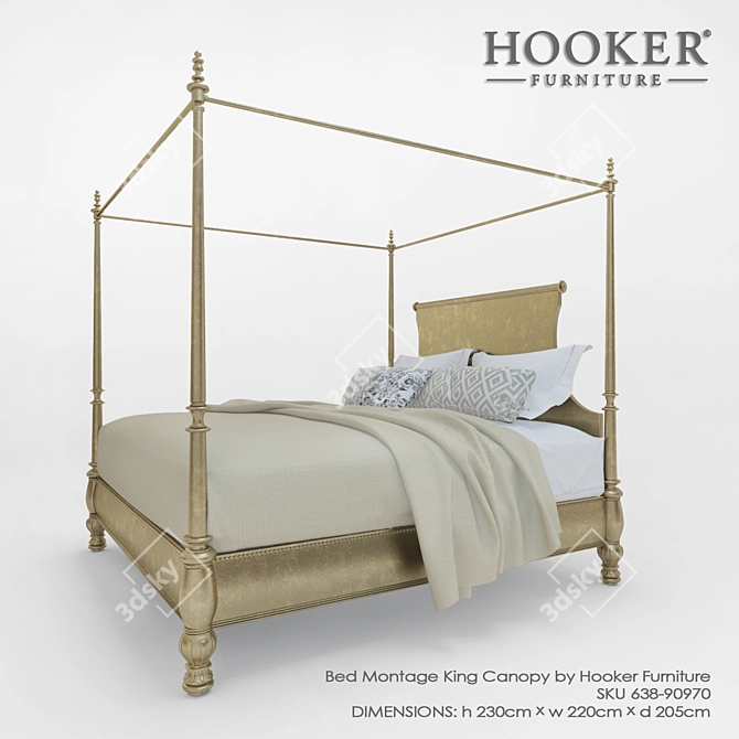 Luxury Montage King Canopy Bed 3D model image 1