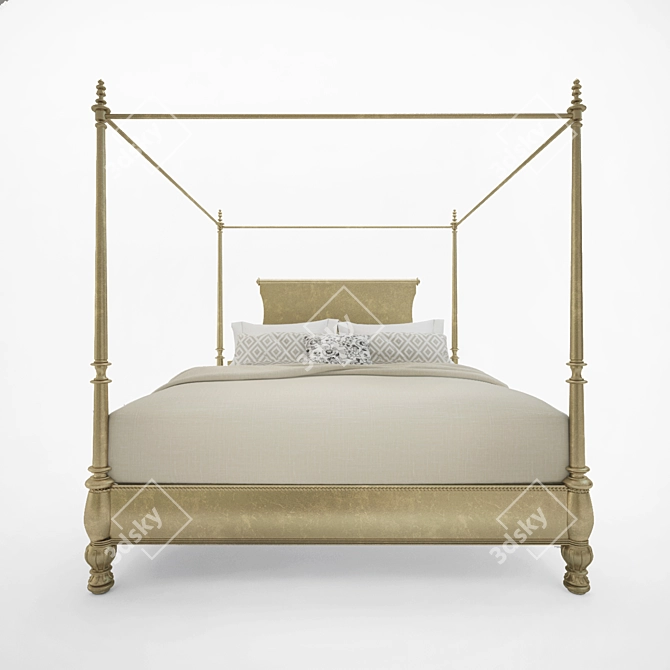 Luxury Montage King Canopy Bed 3D model image 2