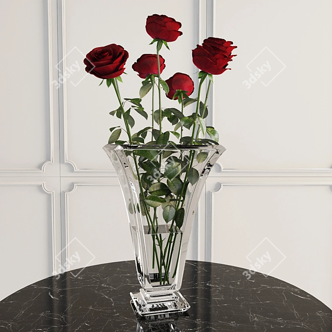 7 Roses in Vase | Max 2011 | Textures Included 3D model image 1