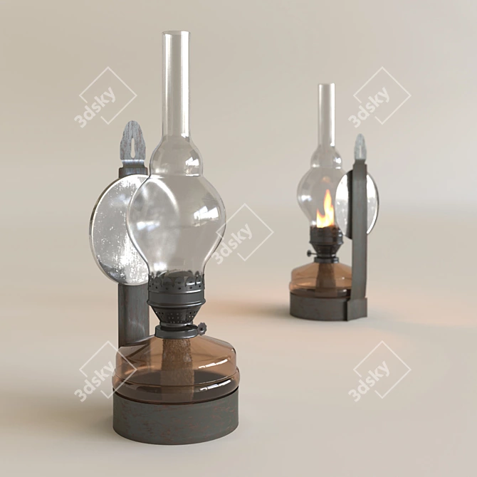 Vintage Kerosene Lamp 3D model image 1