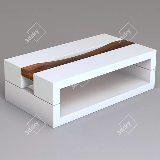 Sleek White Coffee Table 3D model image 1