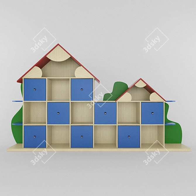 Kids' Dream House Shelving 3D model image 1
