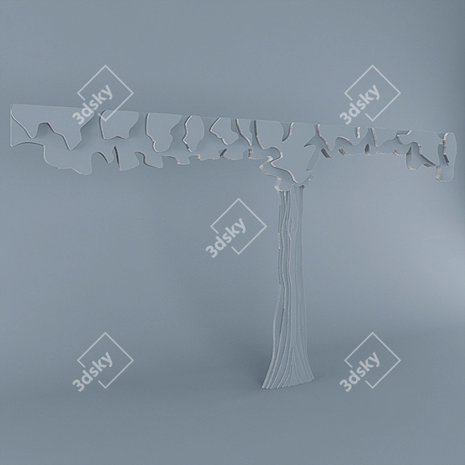 Whimsical Tree Wall Decor 3D model image 2