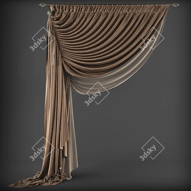 Classic Style Curtains | Шторы в классическом стиле 3D model image 1