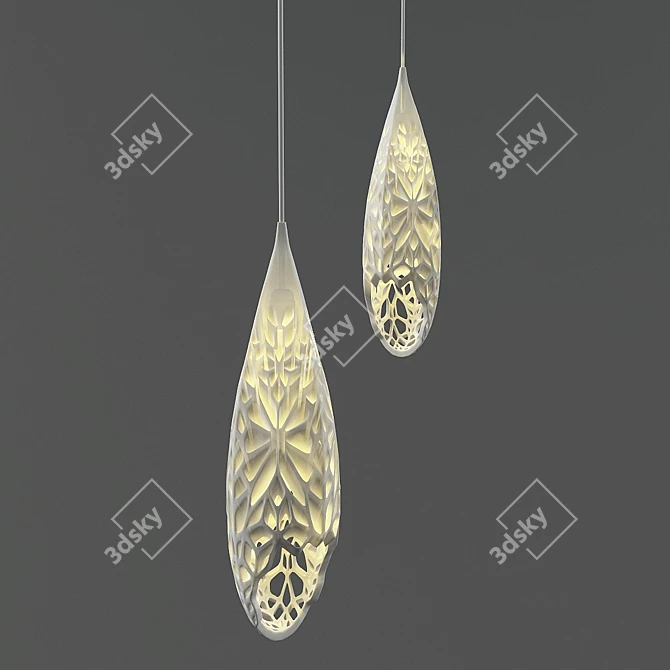 Modern Plastic Hanging Lamp 3D model image 1