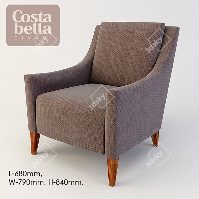 Costa Bella Gregory Chair: Elegant and Comfortable 3D model image 1