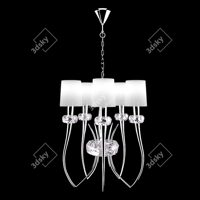 LOEWE Chrome Modern Pendant Light 3D model image 1