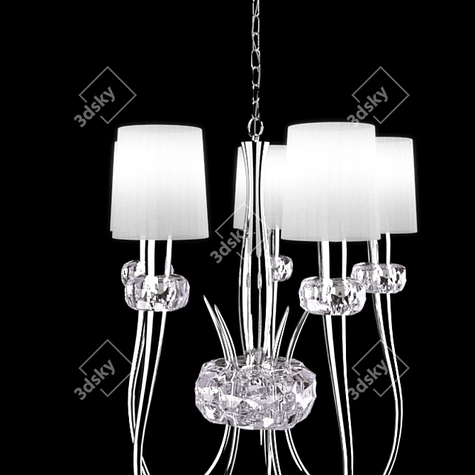 LOEWE Chrome Modern Pendant Light 3D model image 2