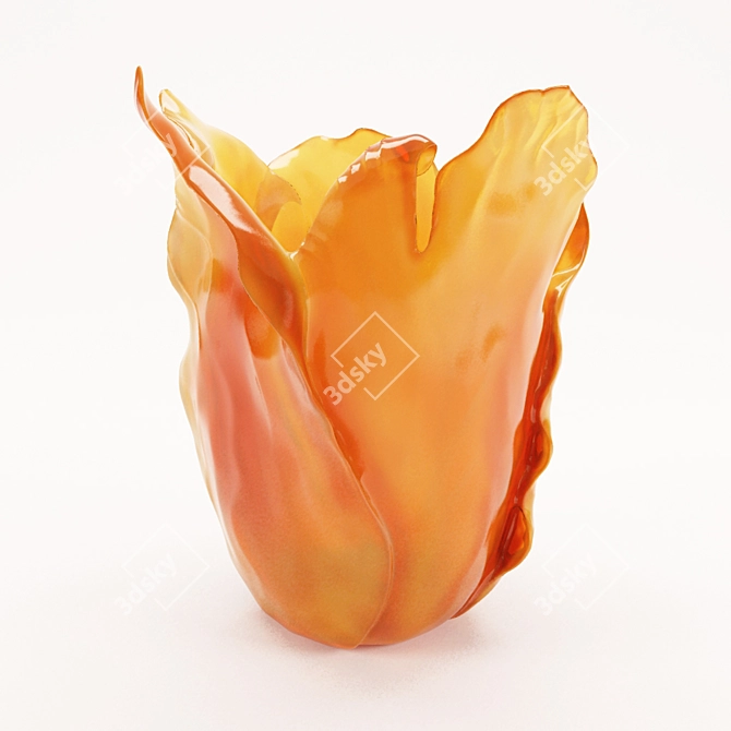 Title: Elegant Amber Glass Vase 3D model image 1