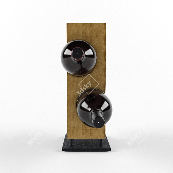 Sleek Bottle Rack 3D model image 1