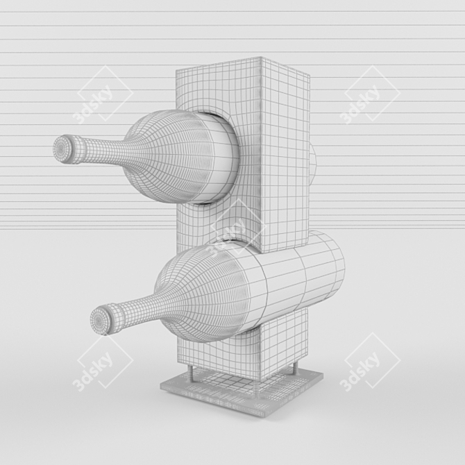 Sleek Bottle Rack 3D model image 3