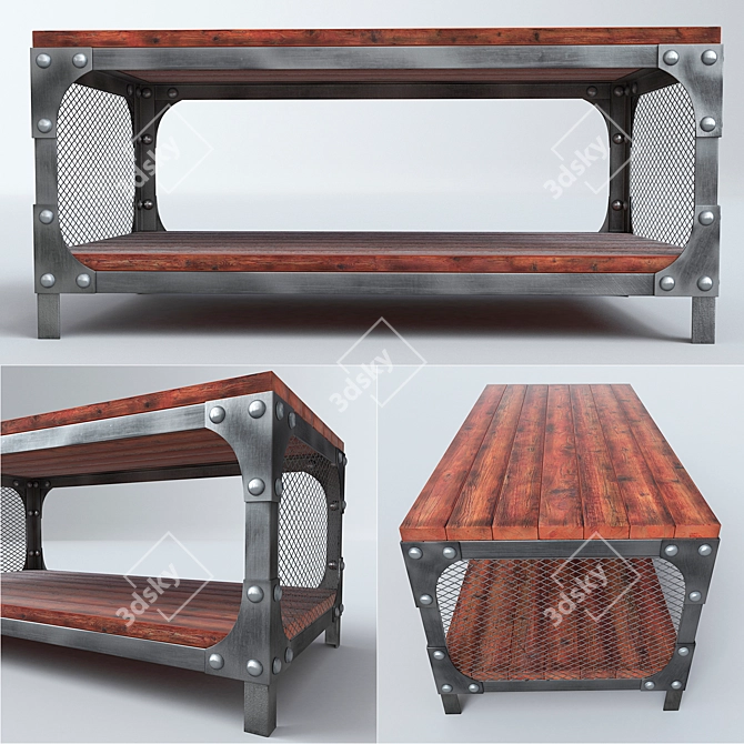 Vintage Loft Coffee Table 3D model image 1