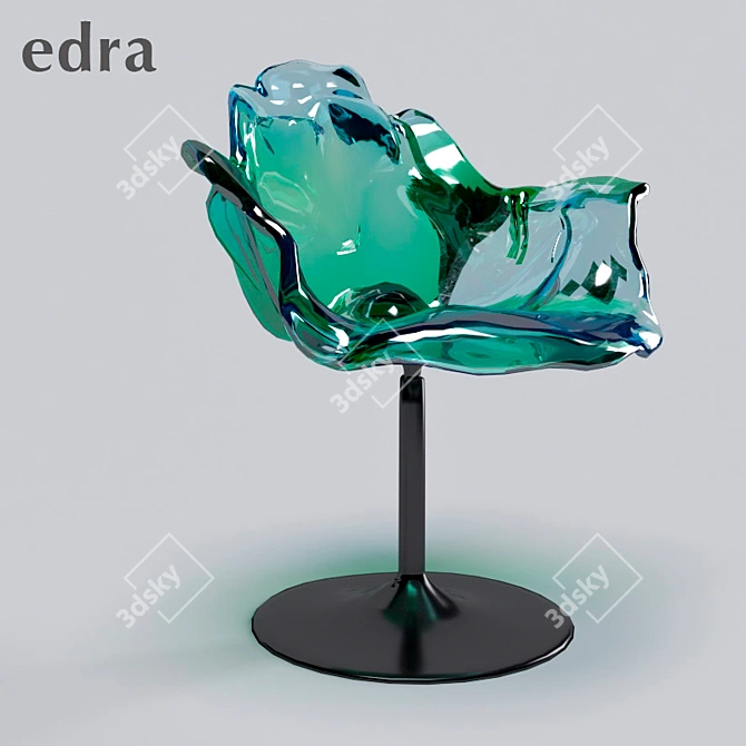Ethereal Aqua Armchair 3D model image 2