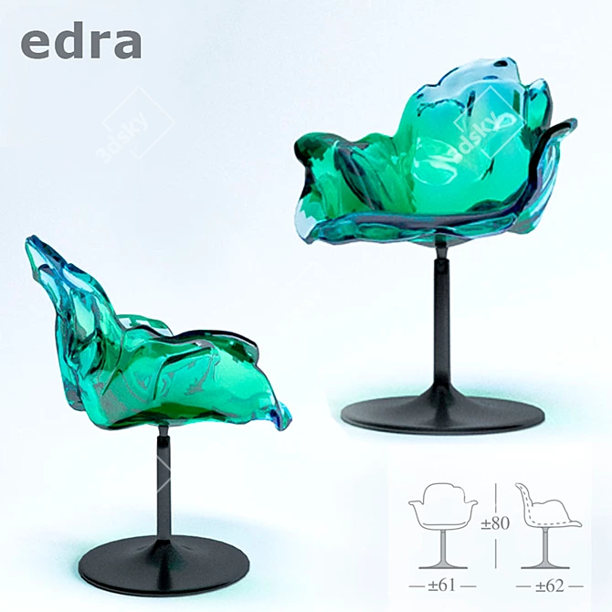 Ethereal Aqua Armchair 3D model image 3