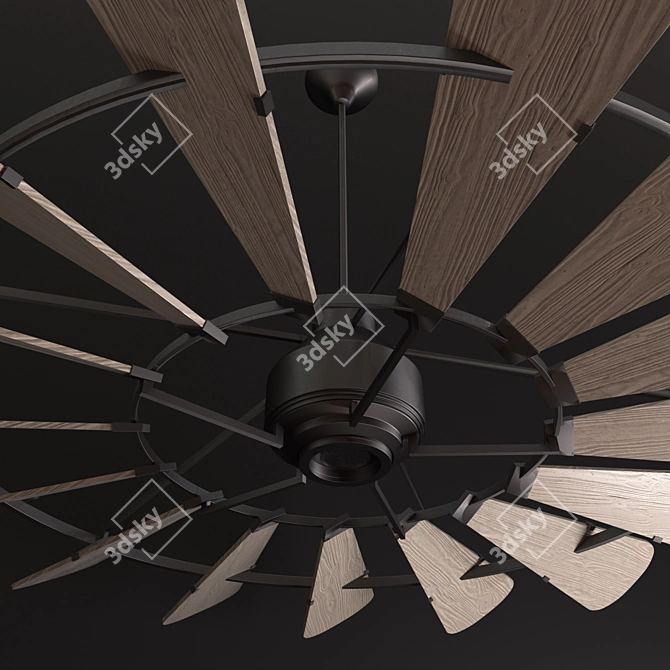 Horchow Windmill 72" Ceiling Fan - Stylish and Functional 3D model image 2