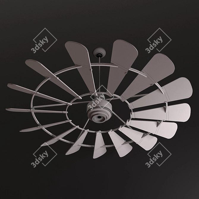 Horchow Windmill 72" Ceiling Fan - Stylish and Functional 3D model image 3