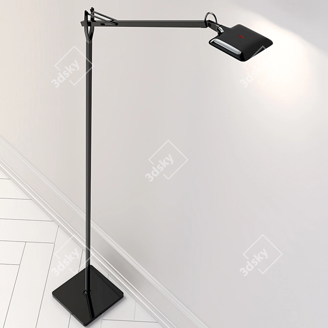 Sleek Black Flos Kelvin Floor Lamp 3D model image 2