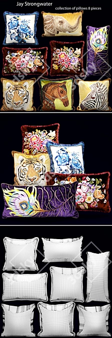 Luxurious Pillow Collection by Jay Strongwater 3D model image 2