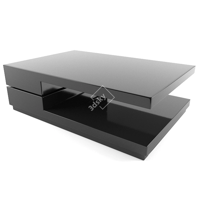 Sleek Black Coffee Table 3D model image 1