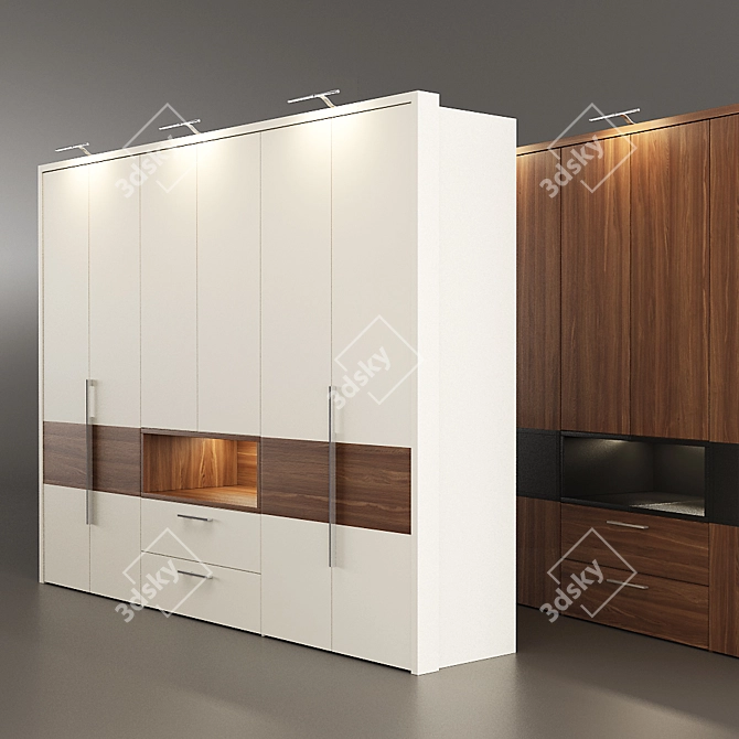 Elumo II Wardrobe: Stylish and Spacious 3D model image 1