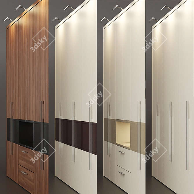 Elumo II Wardrobe: Stylish and Spacious 3D model image 2