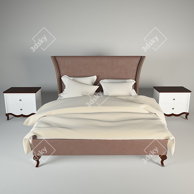 Taranko Meble Milano Bed & Nightstand 3D model image 1
