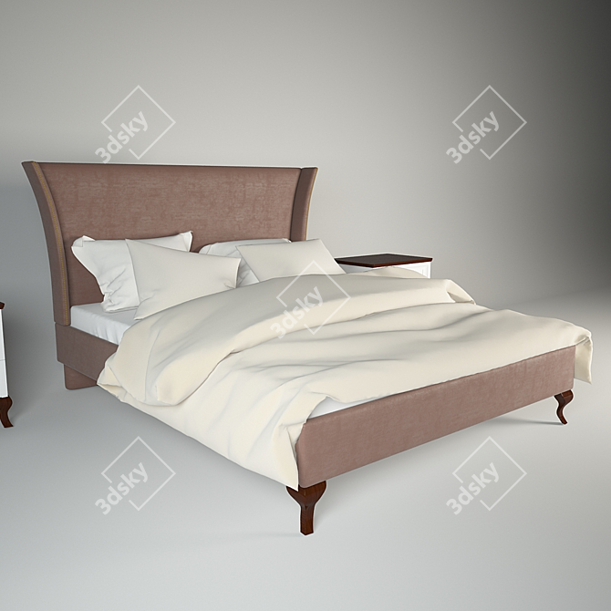 Taranko Meble Milano Bed & Nightstand 3D model image 2