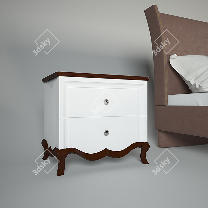 Taranko Meble Milano Bed & Nightstand 3D model image 3