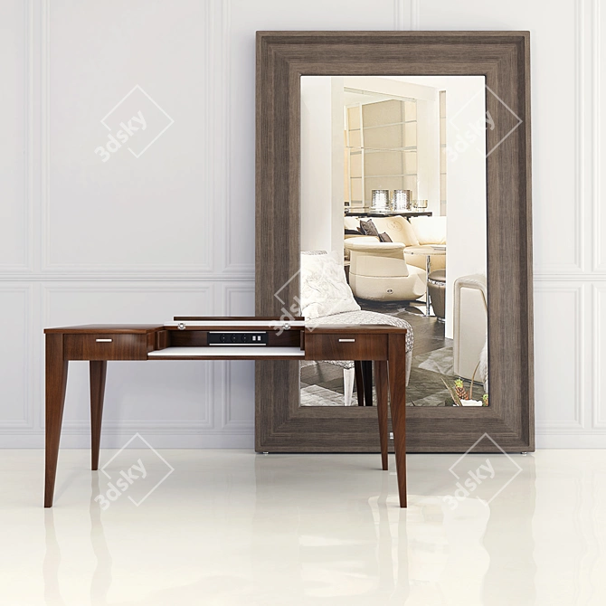 Elegant Byron Freestanding Mirror 3D model image 1