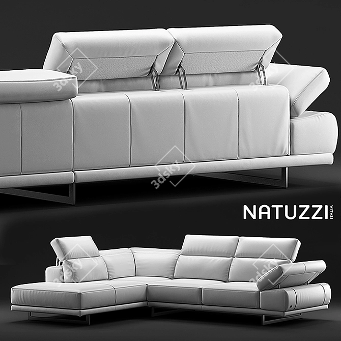 Elegant Natuzzi Borghese Sofa 3D model image 1