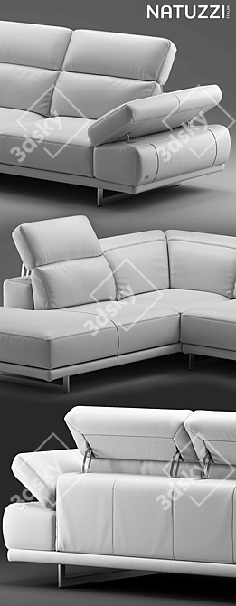 Elegant Natuzzi Borghese Sofa 3D model image 2