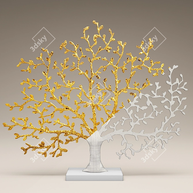 Golden Tree of Life Fireplace Screen 3D model image 3
