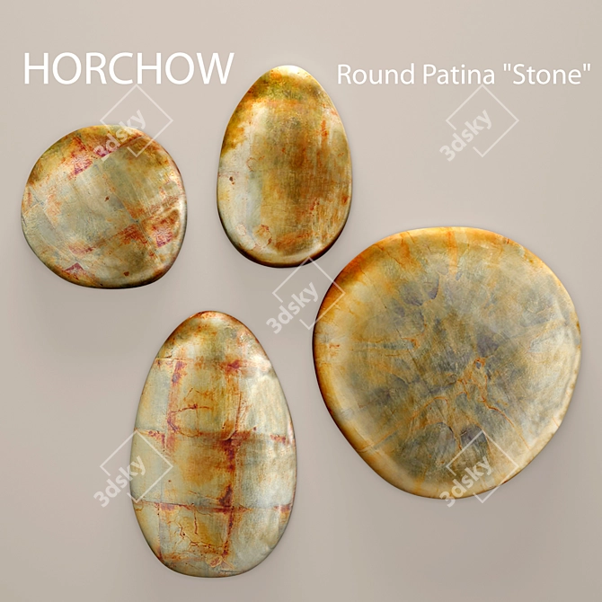 Antique Patina Round Stone 3D model image 1