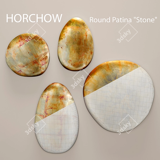 Antique Patina Round Stone 3D model image 2