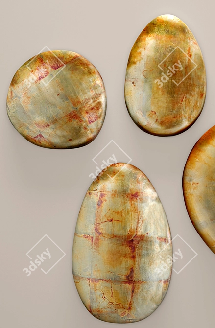 Antique Patina Round Stone 3D model image 3