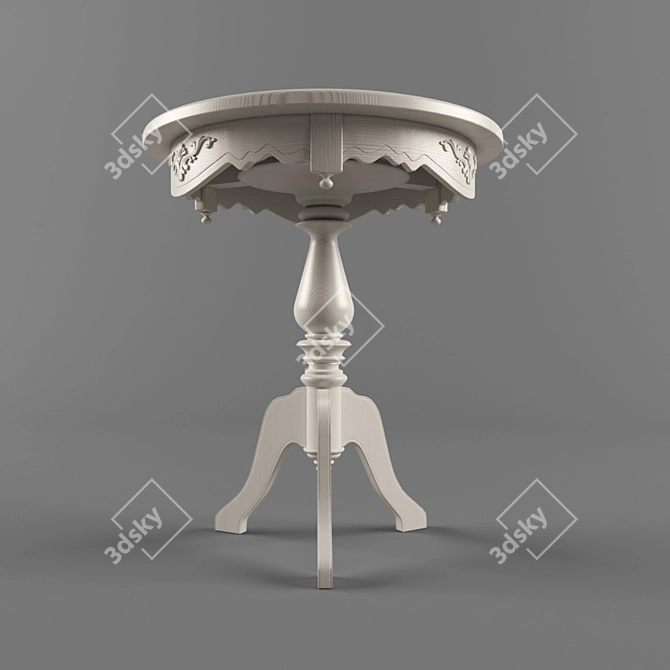 Classic White Round Coffee Table 3D model image 2