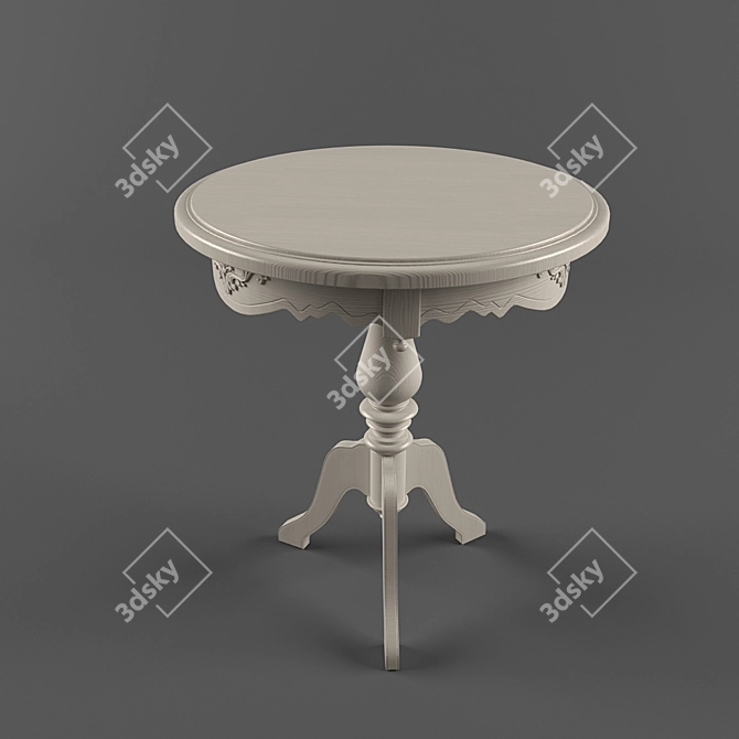 Classic White Round Coffee Table 3D model image 3