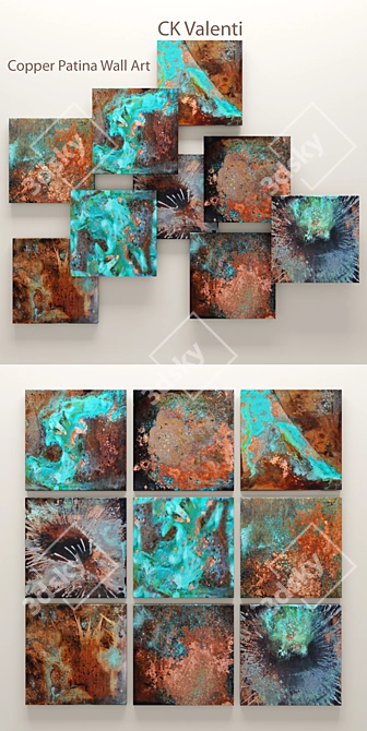 Copper Patina Wall Decor 3D model image 2