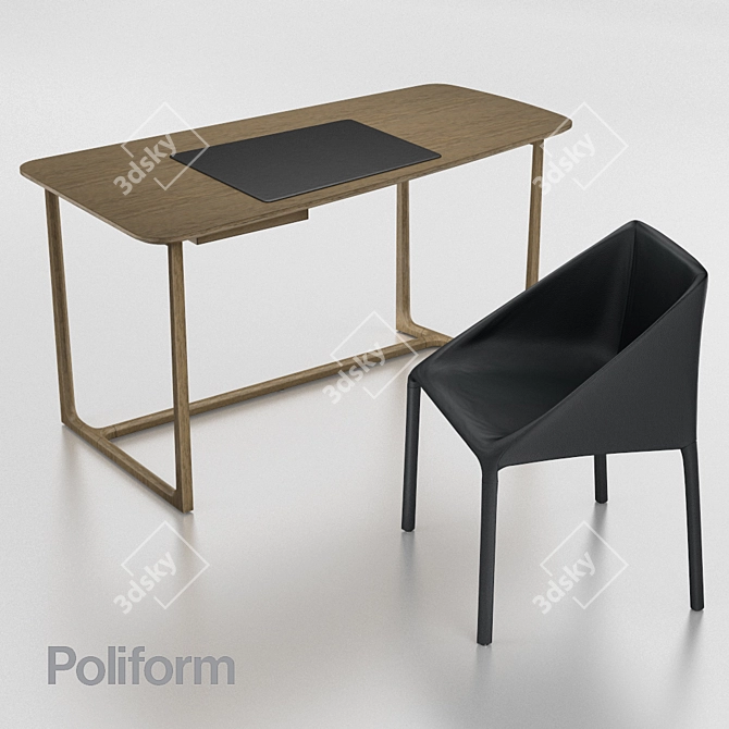 Poliform Concorde Desk Set 3D model image 1