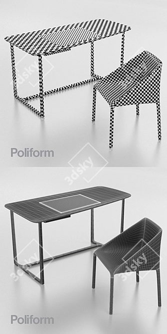 Poliform Concorde Desk Set 3D model image 3