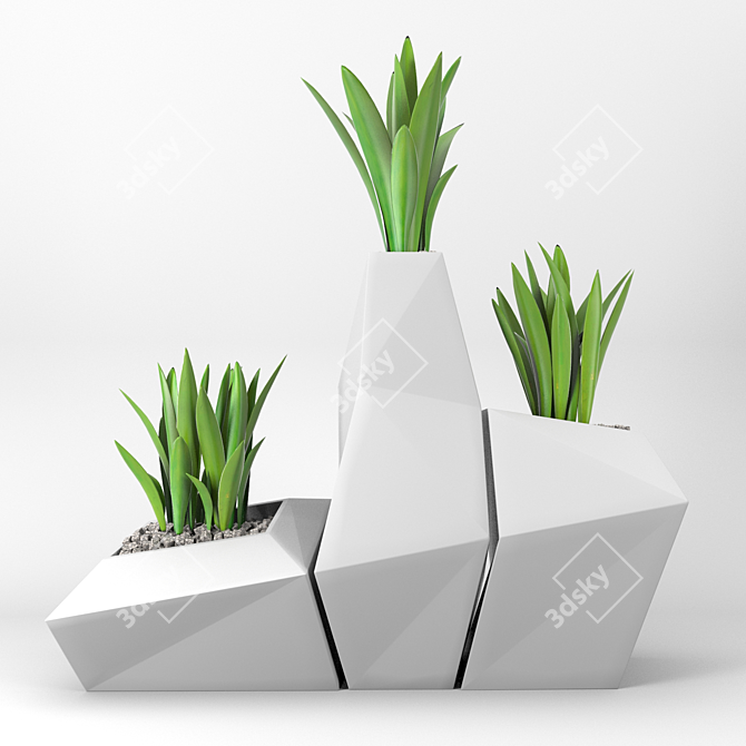 Modern Faz Planters: Polys: 250 312 Verts: 252 604 3D model image 1