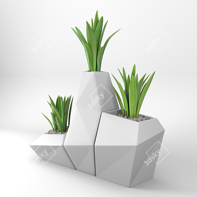 Modern Faz Planters: Polys: 250 312 Verts: 252 604 3D model image 3