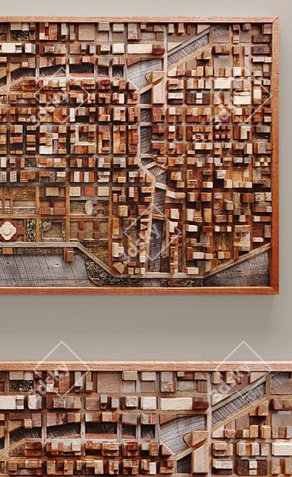 Chicago Cityscape Wood Wall Art 3D model image 3