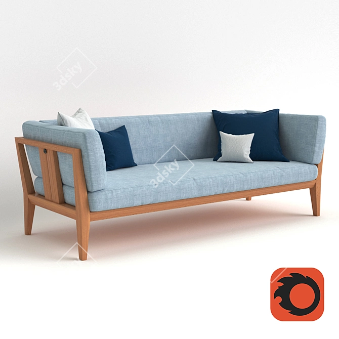  Modern Teka Sofa by RODA 3D model image 1