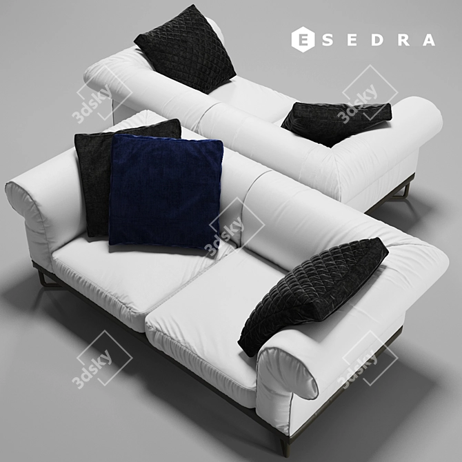 Elegant Vivaldi Sofa 3D model image 3