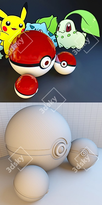 Classic Pokeball Holder 3D model image 3